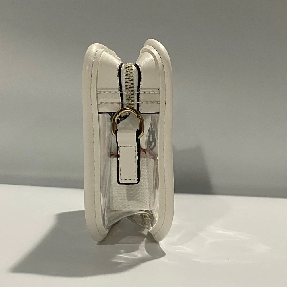 Transparent Crossbody Bag with Scarf Accent